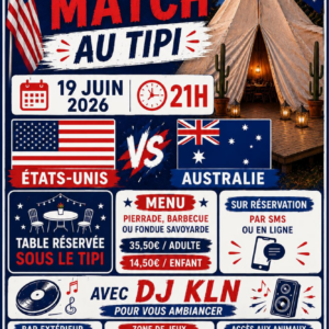 DJ set & Diffusion match Etats-Unis - Australie - 19 Juin 2026