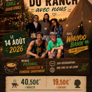 Les 5 ans du Ranch - Concert Live Pop Reggae avec Whoyoo Bann - 14 Août 2026